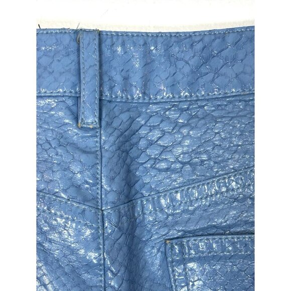 ASOS DESIGN‎ Light Blue Faux Crocodile Leather Straight Leg Pants Size 26 Y2K - Picture 8 of 14